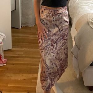 Scotch & Soda Black and Purple Midi Skirt